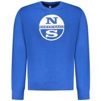 North Sails Men's Cotton Sweatshirt With Ribbed Hem & Cuffs in Cobalt | Size: Large