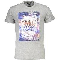 Cavalli Class Men's Printed Graphic T-Shirt in Light Grey | Size: XL