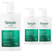 Simple Age Defying Gel Cleanser 3x240ml Sensitive in White | Size: 240ml