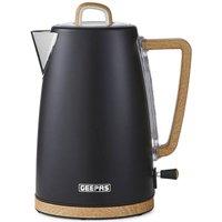 Geepas 1.7L Cordless Kettle 3000W with Strix Safety Technology & Limescale Filter in Black