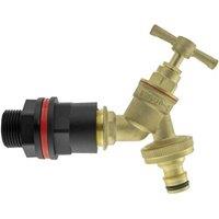 NESTLUNE High-Flow Brass Bib Tap with 3/4 Water Butt Adaptor a in Gold
