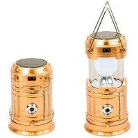 FLAVORA 2Pcs LED Portable Camping Torch Battery Lantern in Gold