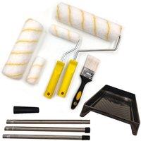 FLAVORA 12pc Long Handled 9 Paint Roller Extendable High Reach | Size: 10000mm x 520mm