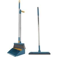 PAWNORA Long Handled Dustpan & Brush Set Blue