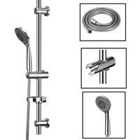 PAWNORA Adjustable Slider Rail Shower Riser Kit in Silver