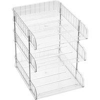 PAWNORA Letter Tray Holder 3 Tiers - 35.4*25.7*29.4cm in Clear