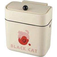 PAWNORA Hanging Trash Can Waste Bin Cream White in Warm White