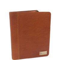 Catwalk Collection Handbags Women's Angela Leather A5 Travel Zipped Folder With Notepad in Tan