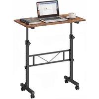 Rolipo 80 x 40cm Height Adjustable Overbed Table With Wheels in Brown | Size: 80 x 40 cm