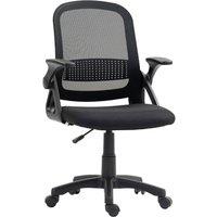 Rolipo Ergonomic Mesh Office Chair With Lumbar Support & Flip-Up Armrests in Black