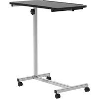 Rolipo Height Adjustable C-Shaped Overbed Laptop Table With Wheels in Black