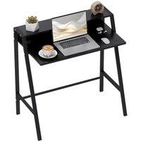 Rolipo 84 x 45cm Writing Desk With Storage Shelf in Black | Size: 84 x 45 cm