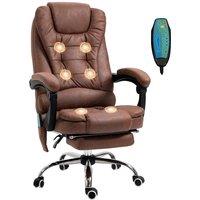 Rolipo Heated 6-Point Massage Office Chair in Brown