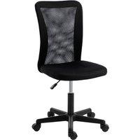 Rolipo Armless Mesh Office Chair With Adjustable Height & Swivel Wheels in Black