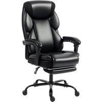 Rolipo Reclining Office Chair With Footrest & Swivel Wheels in Black