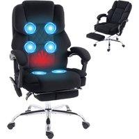 Rolipo Heated 6-Point Massage Fabric Office Chair With Footrest & High Back in Black
