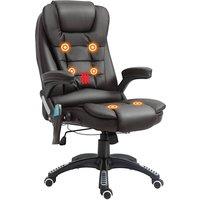 Rolipo Heated 6-Point Massage PU Leather Executive Office Chair in Brown