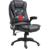 Rolipo Heated 6-Point Massage PU Leather Executive Office Chair in Black