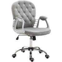 Rolipo Velvet Swivel Vanity Office Chair With Adjustable Height in Grey