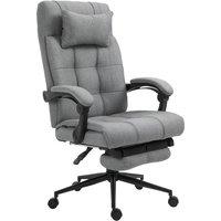 Rolipo Ergonomic Office Chair With Lumbar Support & Headrest & Footrest in Light Grey