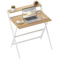 Rolipo 81.5cm Folding Computer Desk With Monitor Shelf in Brown