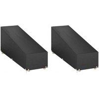 Berkfield Home Sunlounger Covers 2 pcs 12 Eyelets 205x75x40/70 cm Polyethylene in Black