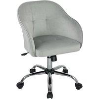 Rolipo 46-56 cm Velvet-Feel Office Chair With Adjustable Height in Grey