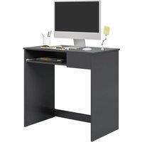 Rolipo Compact Computer Desk With Keyboard Tray & Drawer in Grey