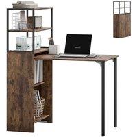 Rolipo Folding Desk With Shelf in Brown