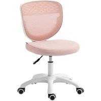 Rolipo Armless Mesh Swivel Office Chair With Adjustable Height in Pink
