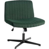 Rolipo Armless Flannel Criss Cross Office Chair With No Wheels in Green