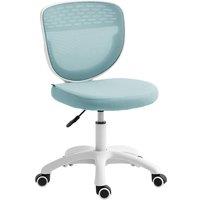 Rolipo Armless Mesh Swivel Office Chair With Adjustable Height in Light Blue