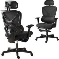 Rolipo Ergonomic Mesh Office Chair With Headrest & 3D Armrests in Black
