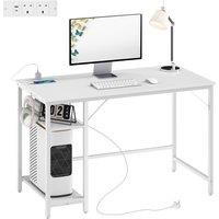 Rolipo Computer Desk With Power Sockets in White