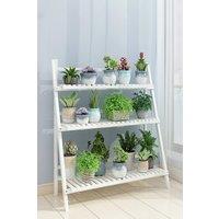 Living and Home 3 tier Bojorquez Multi Tiered Plant Stand in White