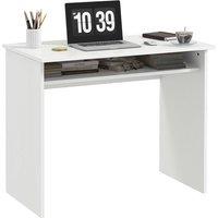 Rolipo 90 x 50cm Computer Desk With Storage Shelf in White | Size: 90 x 50 cm