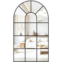 CASSILANDO Arched Window Mirror 80 x 50 cm/105 x 60 cm, Black Farmhouse Mirror | Size: 80 cm x 50 cm x 1.5 cm