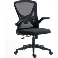 Rolipo Mesh Office Chair With Flip-Up Armrests in Black