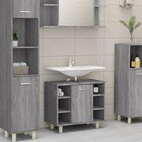 Berkfield Home Bathroom Cabinet Grey Sonoma 60x32x53.5 cm Engineered Wood