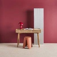 sweeek Grooved mango wood effect desk with 2 drawers in Brown