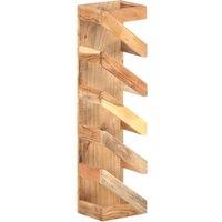 Berkfield Home Wine Rack for 5 Bottles Solid Acacia Wood in Brown