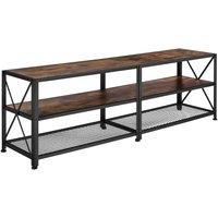 tectake Industrial Tv Stand - Lowboard Cabinet 3 Shelves Low Display Console in Brown | Size: 141 cm