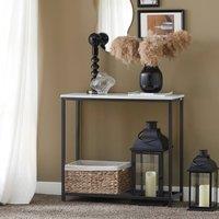 SoBuy Slim Console Table - Marble Effect Top in White | Size: 0.6m2