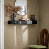 SoBuy Wall-Mounted Floating Shelf - 3 Drawers in Black | Size: 0.6m2