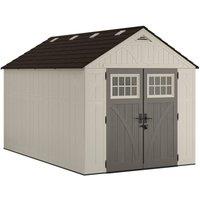 Rowlinsons Tremont Shed 8' x 13' with Assembly - Resin - L403 x W255 x H262 cm in Beige