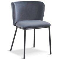 Lemon Pavilion MM Mandy Dining Chair - Crib 5 (Pack of 2) - Velvet - L48xW46.2xH75.5 cm in Dark Grey
