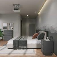 Seconique Malvern 2 Door Wardrobe Bedroom Set in Grey