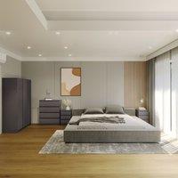 Seconique Malvern 3 Door Wardrobe Bedroom Set in Grey