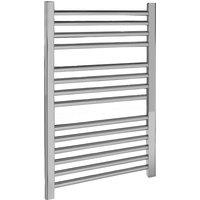 Balterley Heated Vertical Towel Rail Straight Rails 679 BTU Chrome 700x 500mm in Silver