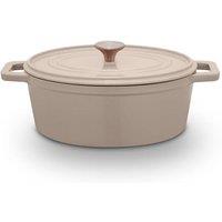 Barbary & Oak Nattura 29cm Oval Cast Iron Casserole Cashmere in Beige